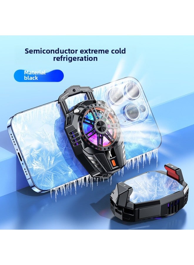 X119 Mobile Phone Radiator Semiconductor Refrigeration Mute Noise Small Plug-in Digital Display Three-gear Back Clip-Color:Black-digital - Image 1